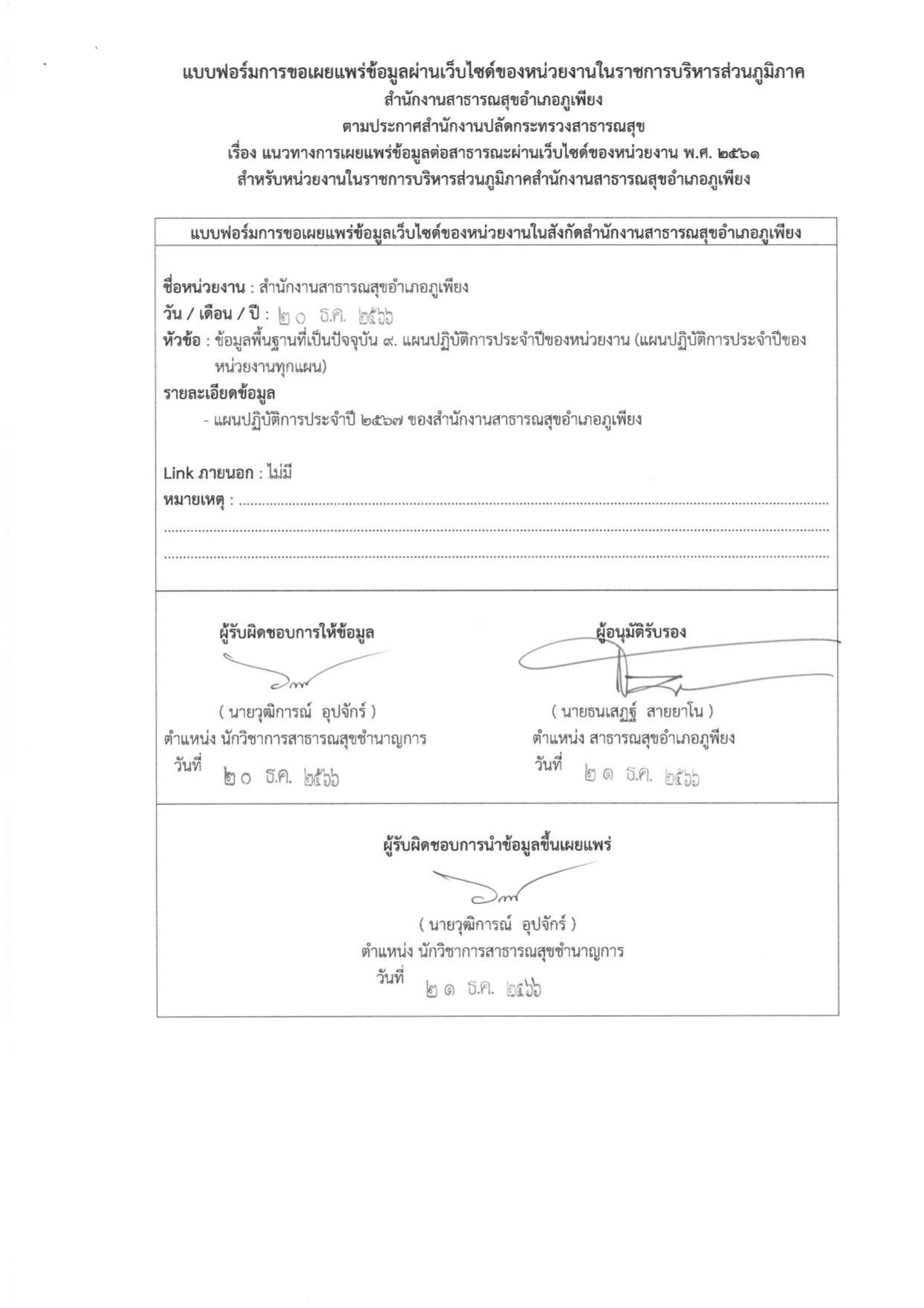 ขออนญาตเผยแพร 2.9 แผนปฏบตการประจำปของหนวยงาน page 0001