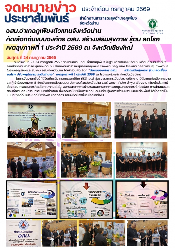 เข้าร่วมคัดเลือก องค์กร อสม.ต้นแบบสุขภาพ รู้ต้น ลดเสี่ยง ลดโรค เขตสุขภาพที่ 1 ปี 2569